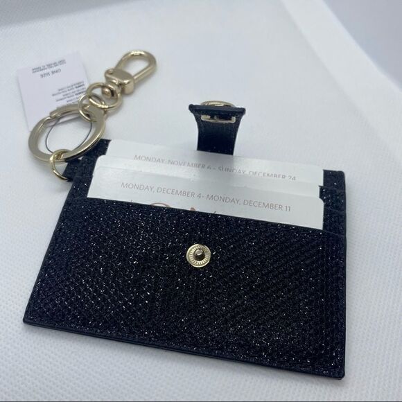 NWT White House Black Market Black Textured Card Case - Picture 5 of 8